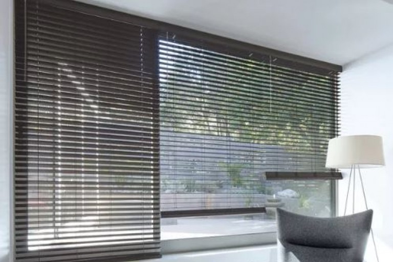 2 1/2” Privacy No Holes Faux Wood Blinds from Direct Buy Blinds